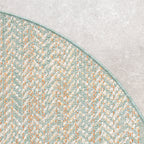 Round Modern Outdoor Rug - Playa Aztec Green