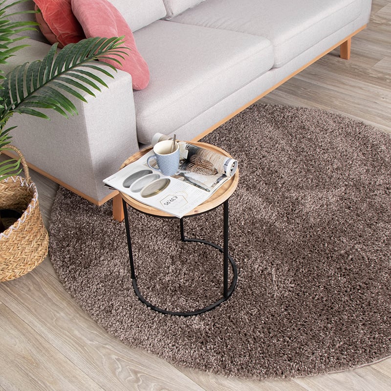 Round High Pile Rug - Lofty Taupe