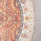 Round Vintage Outdoor Rug - Santo Flora Terra
