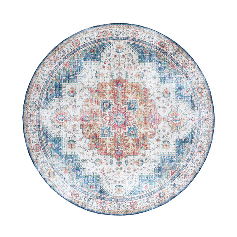 Round Vintage Rug - Azara Light Blue