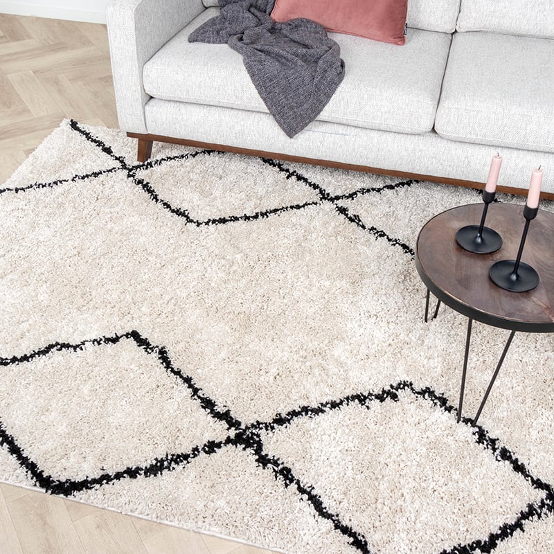 High Pile Rug - Sensa Double Cream/Black