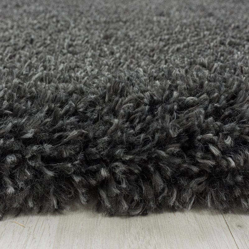 Round high-pile floor rug - Fuzzy Dark Grey