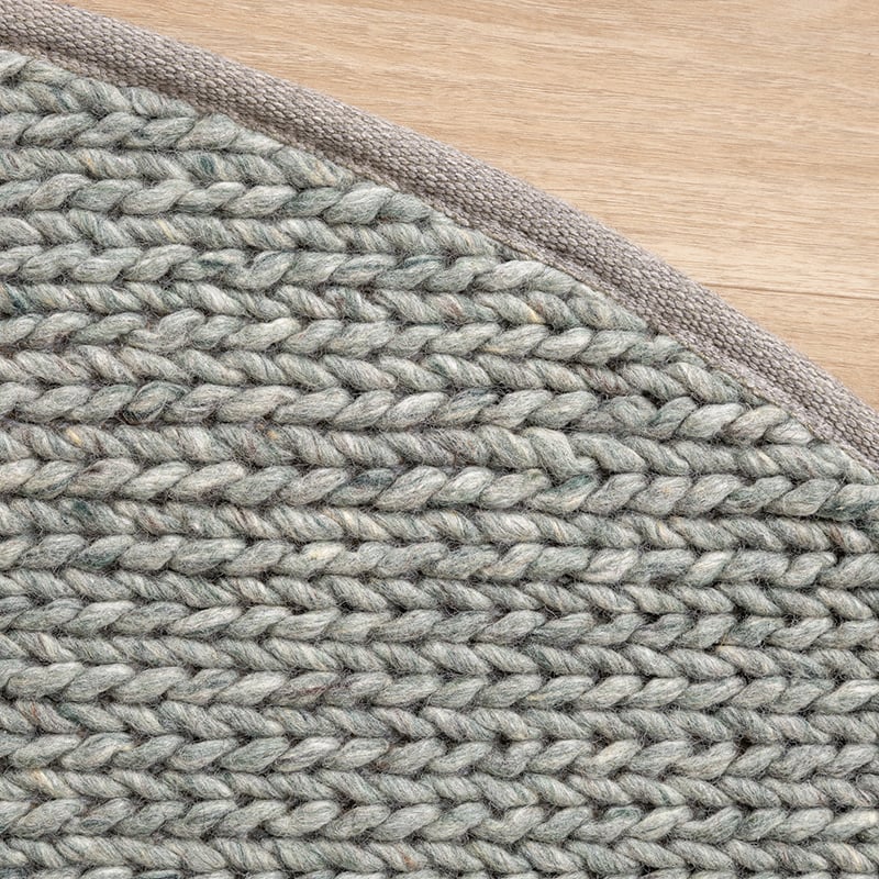 Round Wool Rug - Twist Green