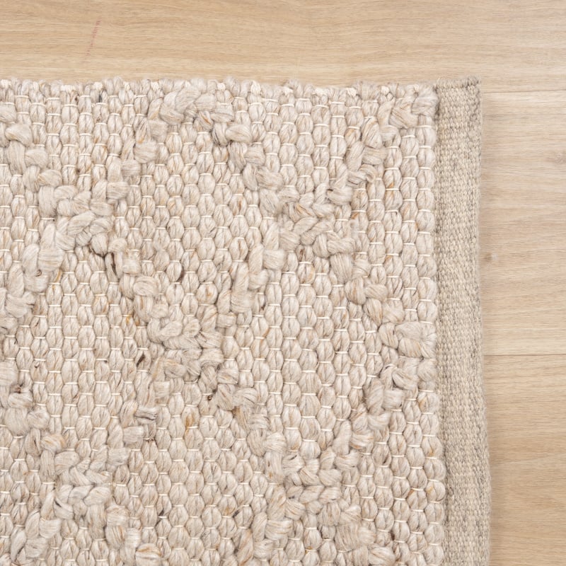 Wool Woven Rug - Knit Beige