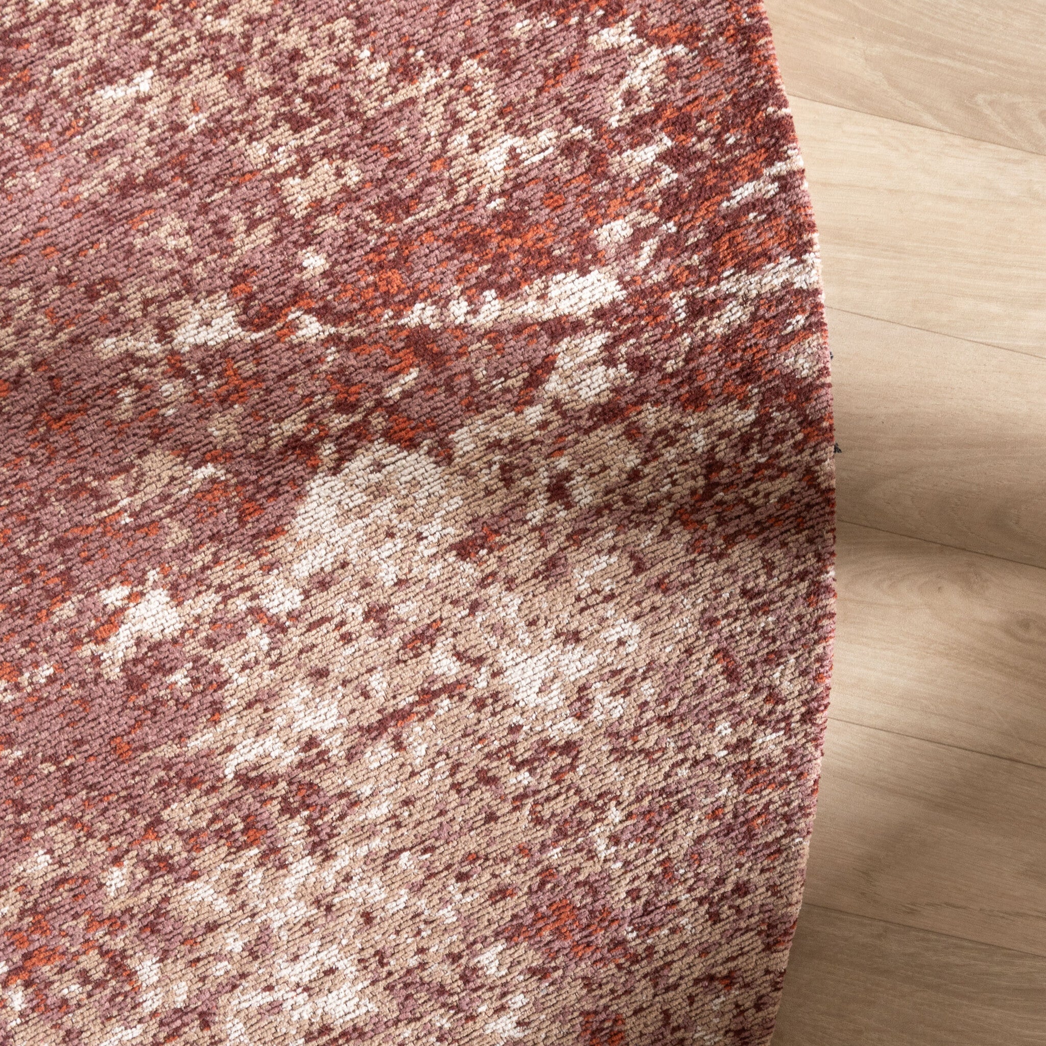 Round Abstract Rug – Candice Pink