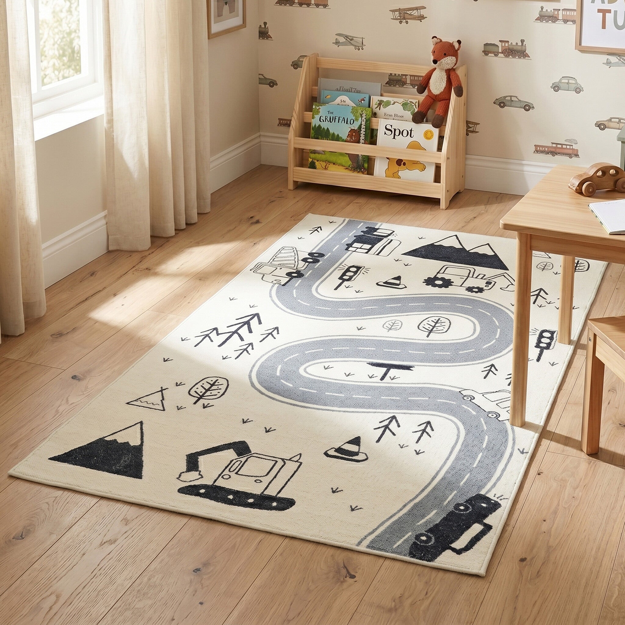 Kids Car Rug - Dex Road Black