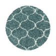 Round Berber Floor Rug - Agadir Circle Blue/Cream