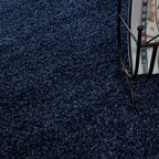Round High Pile Floor Rug - Life Blue