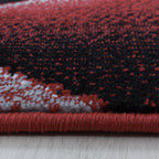 Modern Rug - Streaky Lines Red