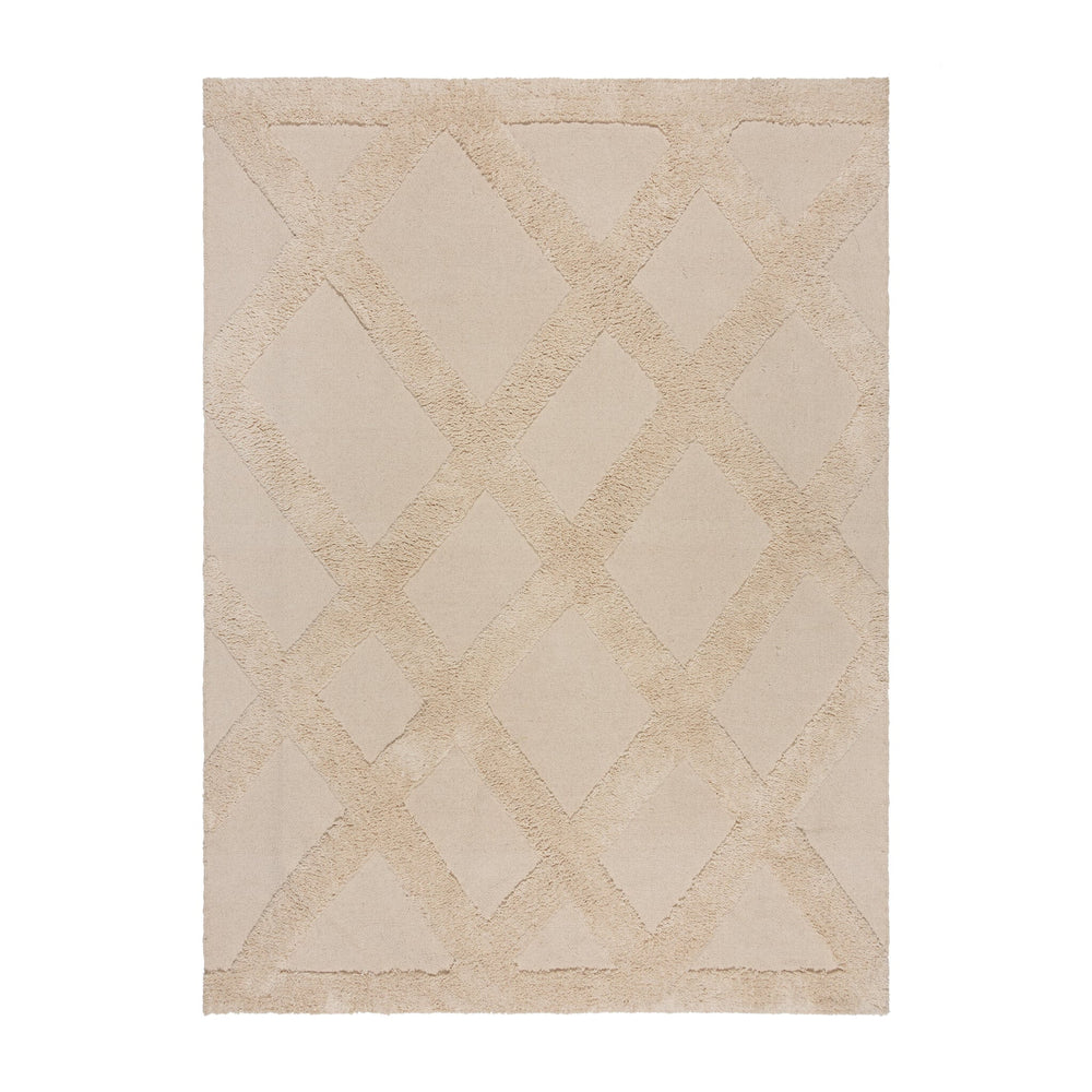 Wool Rug Beige - Tiddo Zigzag