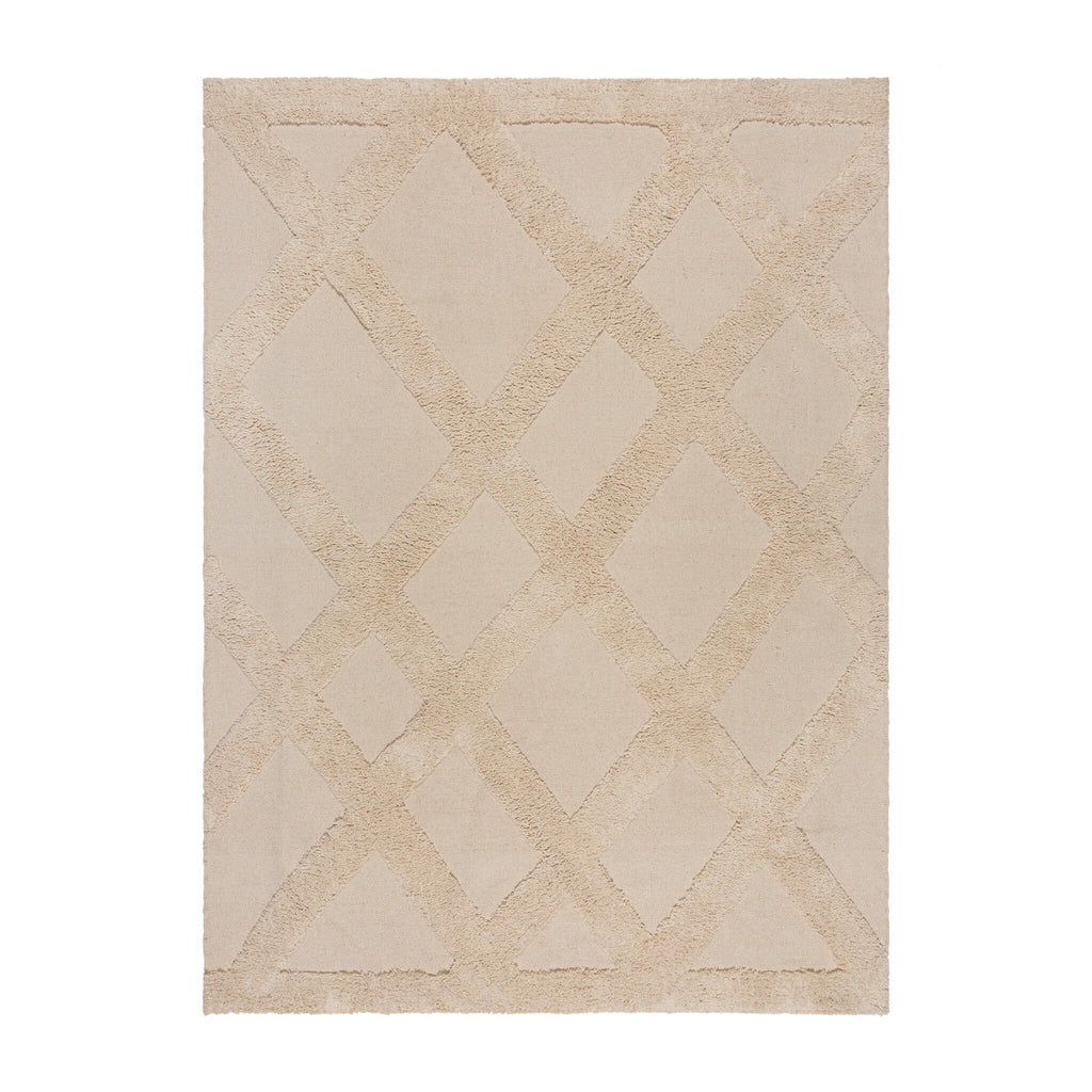Wool Rug Beige - Tiddo Zigzag