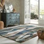 High-Pile Floor Rug - Alano Stream Blue/Green
