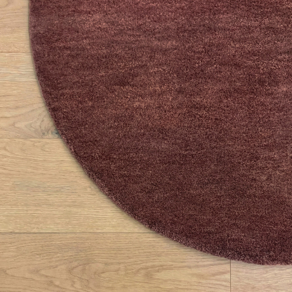 Round wool rug - Leone Red