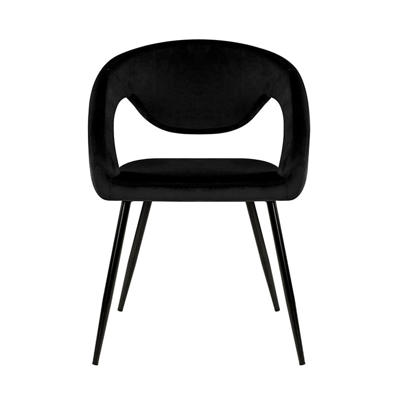 Velvet dining chair - Lenn Black