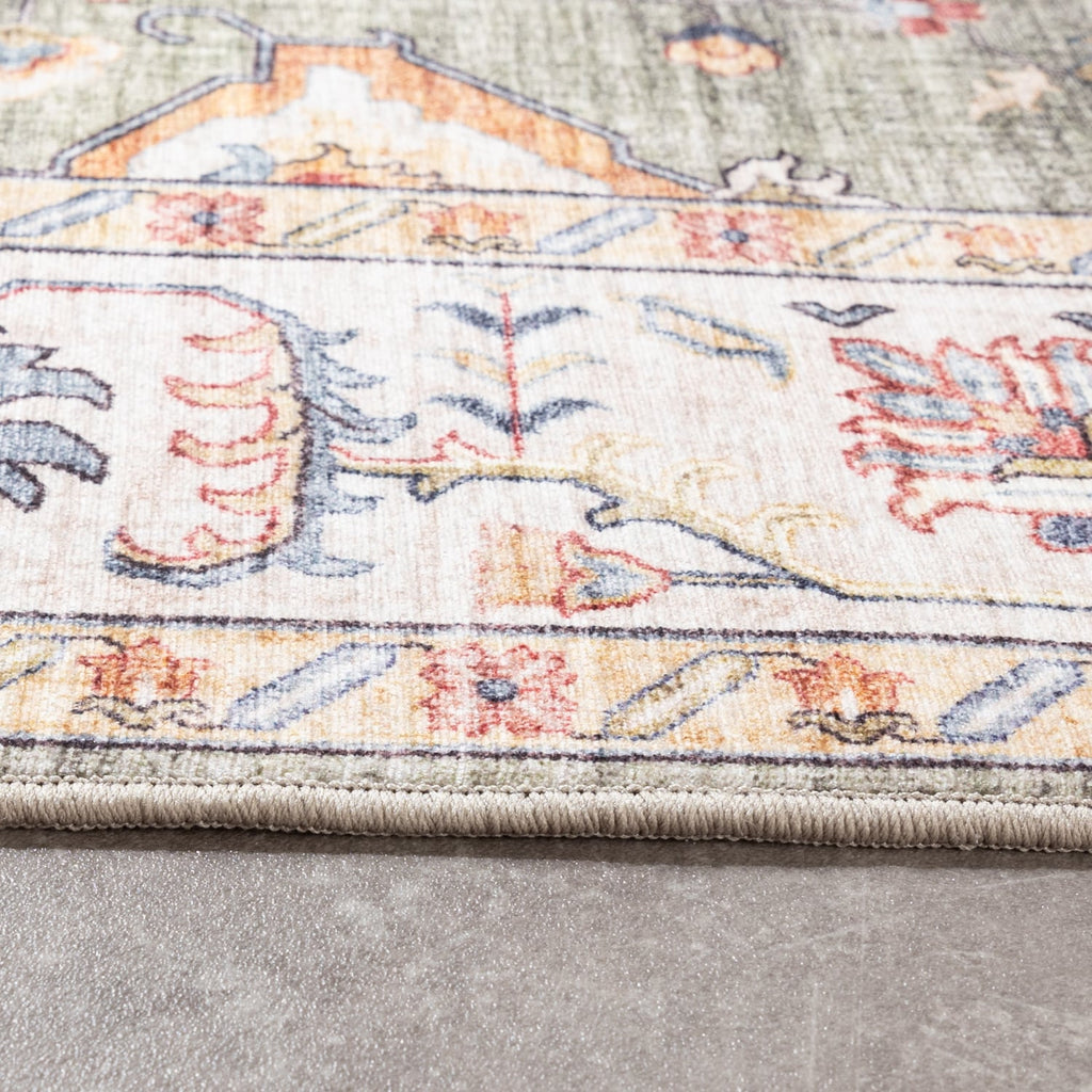 Vintage Outdoor Rug - Santo Medallion Olive Green