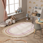 Oval washable children's rug - Milo Pink