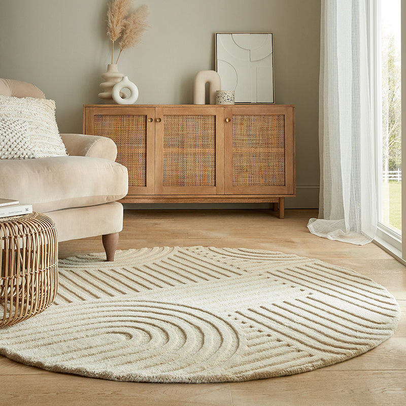 Round Modern Rug - Solacio Zen Beige