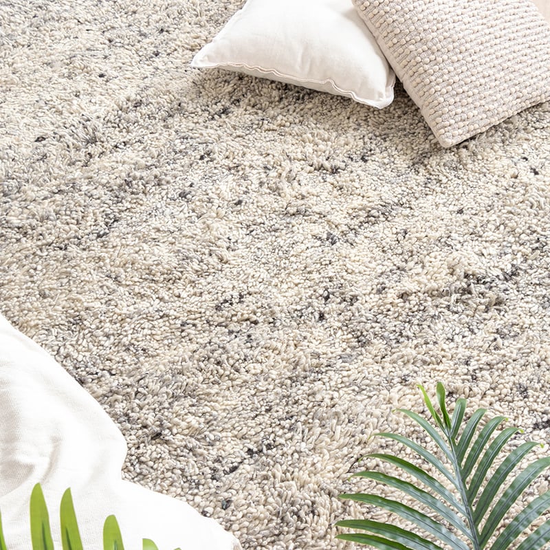 High Pile Wool Rug - Royal Cream/Grey