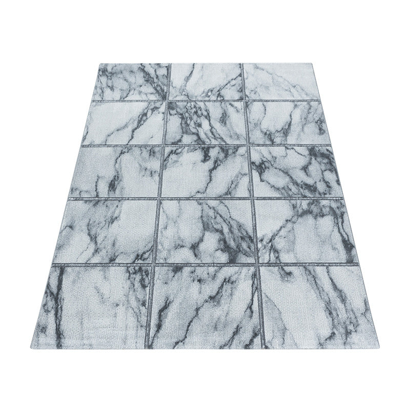 Modern floor rug - Marble Box Grey/Silver