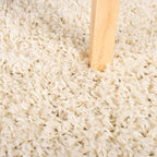 Round High Pile Rug - Solid White