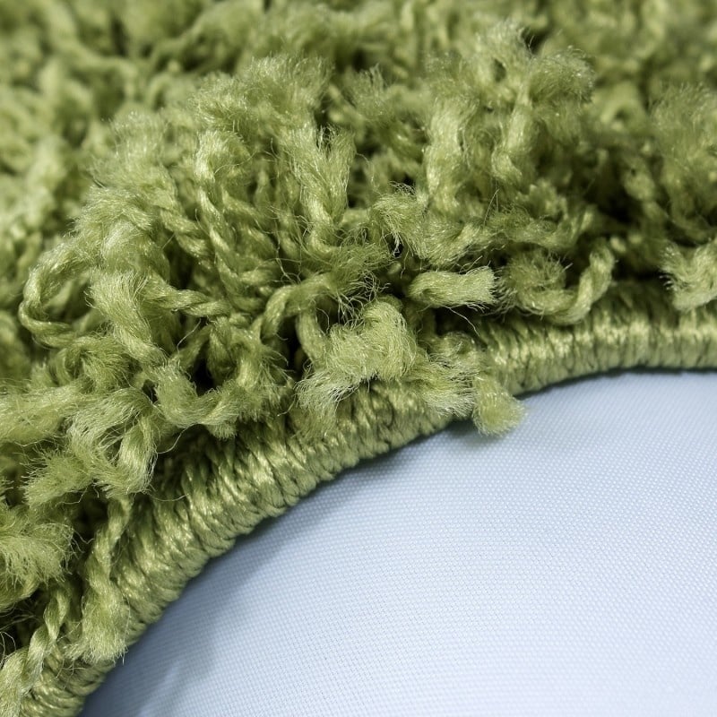 Round High Pile Floor Rug - Life Green