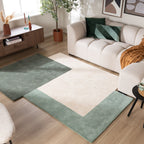 Wool Abstract Rug – Jules Creme/Green