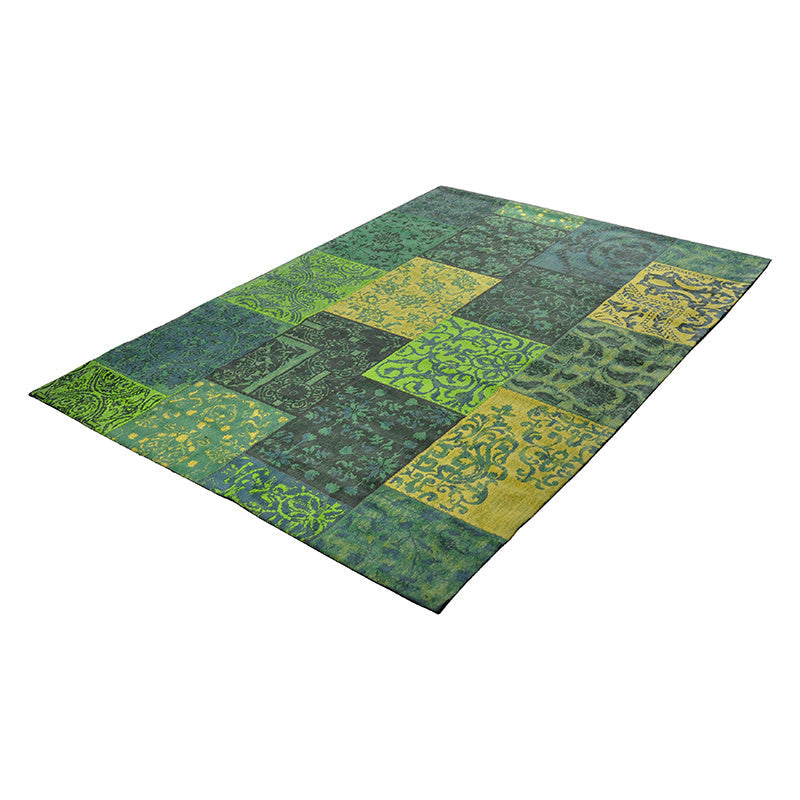 Patchwork floor rug - Delany Green/Yellow