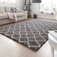High-pile floor rug - Hamar Rings Grey/Cream