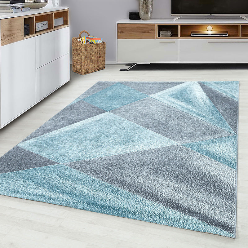Modern Floor Rug - Brick Blue 1130