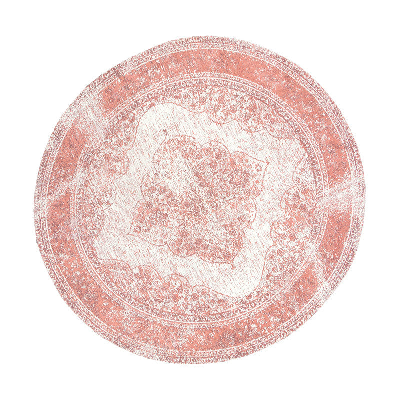 Round Vintage Rug - Admire Pink