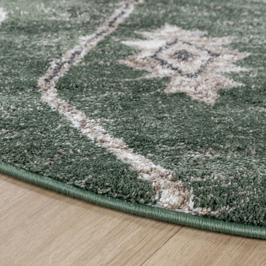 Round berber rug - Blend Aztec Green