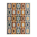 Retro floor rug - Ryano Blocks Blue/Multicolor