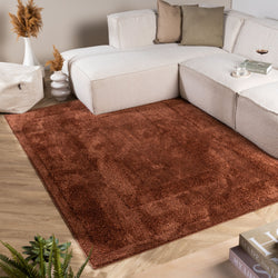 Scandinavian Rug - Lova Border Terracotta