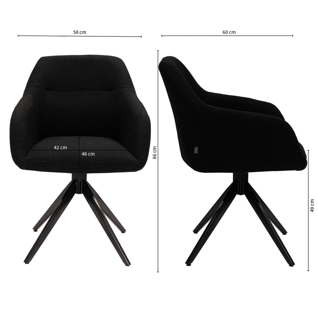 Swivel Chair - Rafi Black