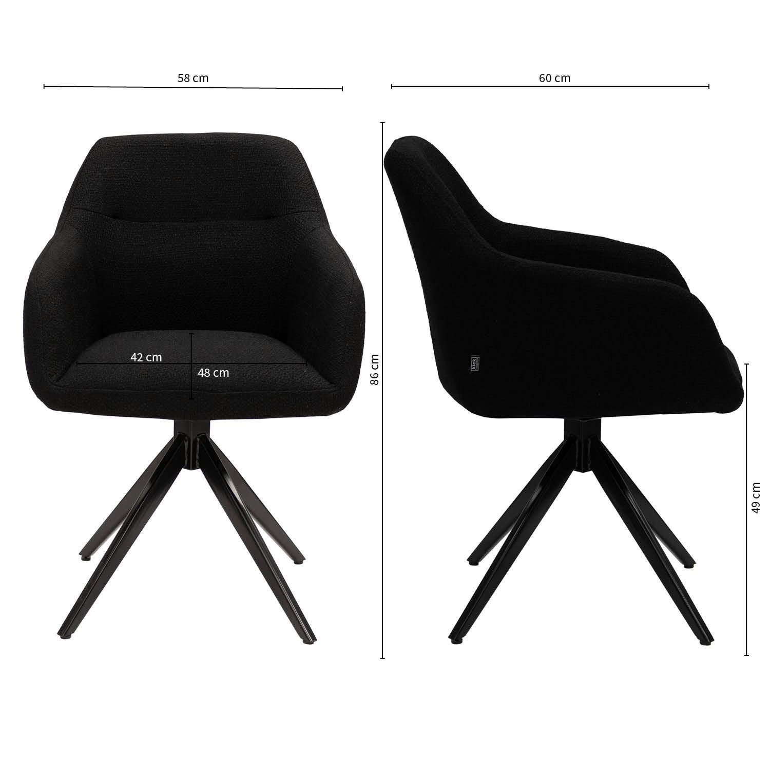 Swivel Chair - Rafi Black