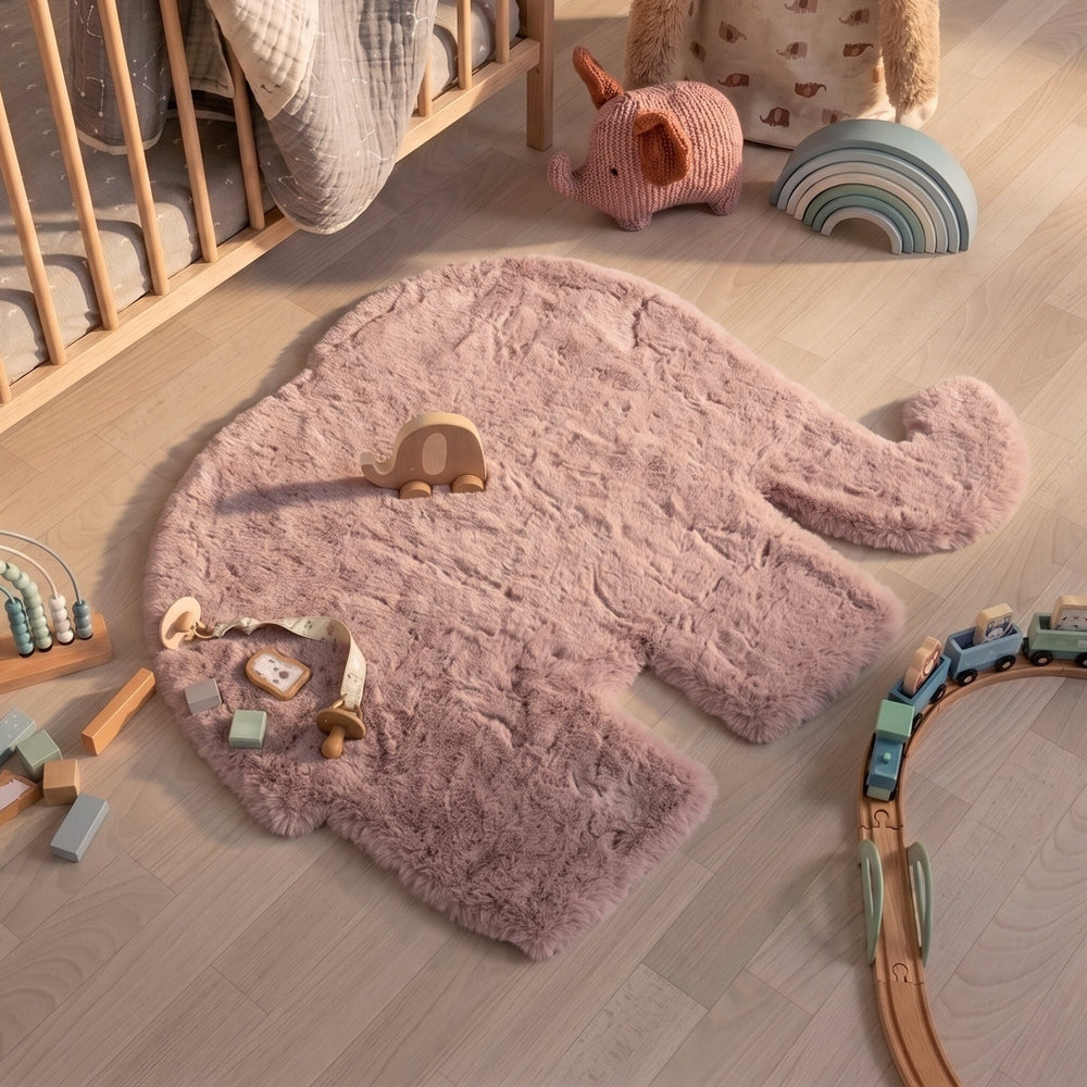 Kids Rug - Huggy Elephant Pink