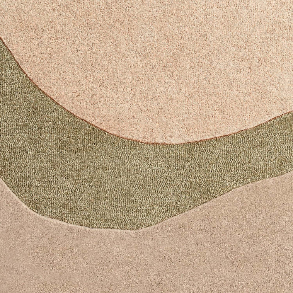 Wool floor rug - Organix Green/Beige 750
