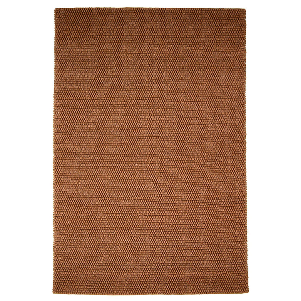 Wool floor rug - New Loop Ochre Yellow/Brown 631