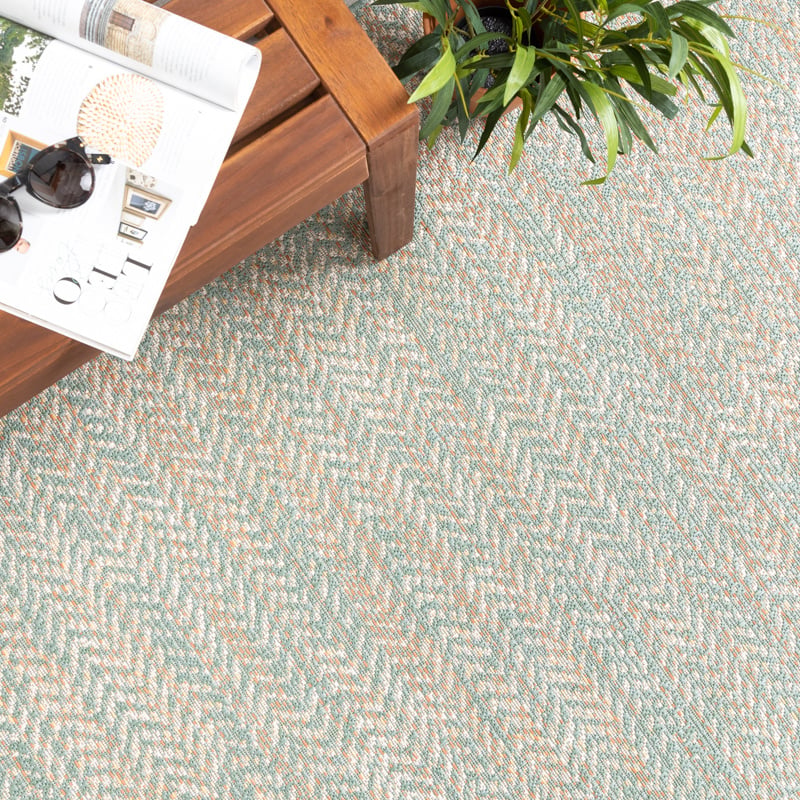 Modern Outdoor Rug - Playa Aztec Green