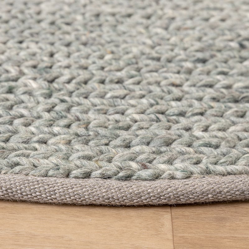 Round Wool Rug - Twist Green