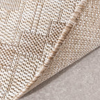 Round Jute Outdoor Rug - Atlas Diamond Brown/Cream