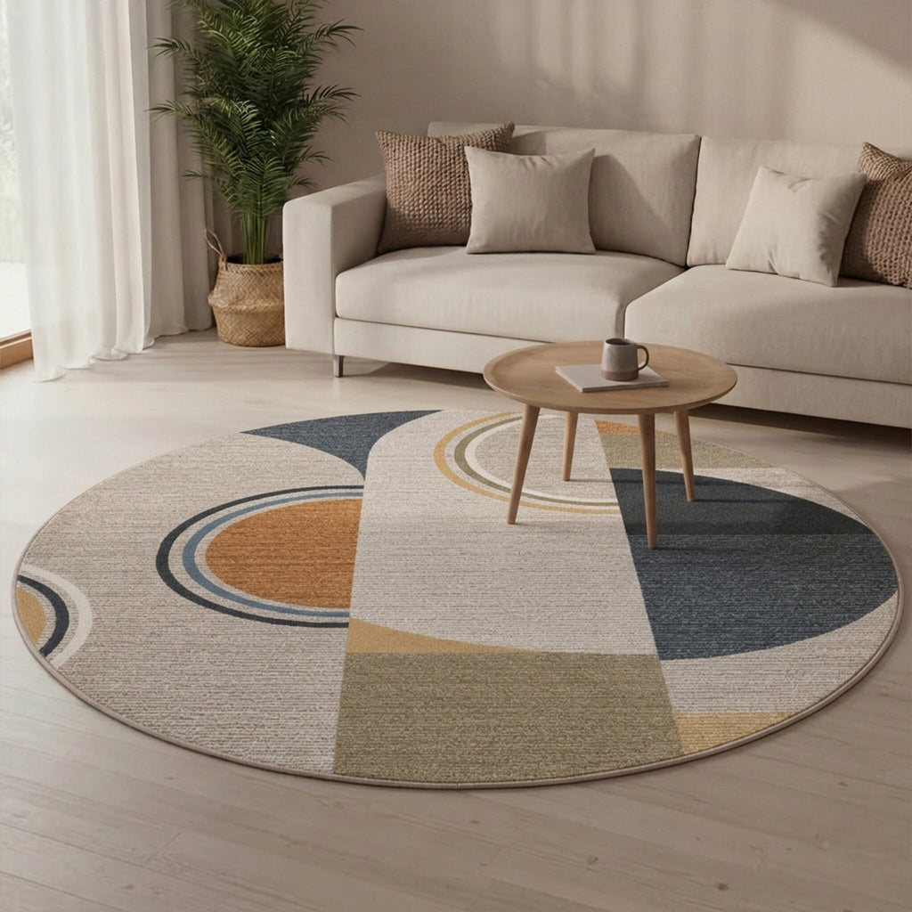Round washable rug - Misha Blocks Multicolour