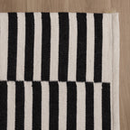 Striped Modern Rug - Dazzle Blocks Black/White