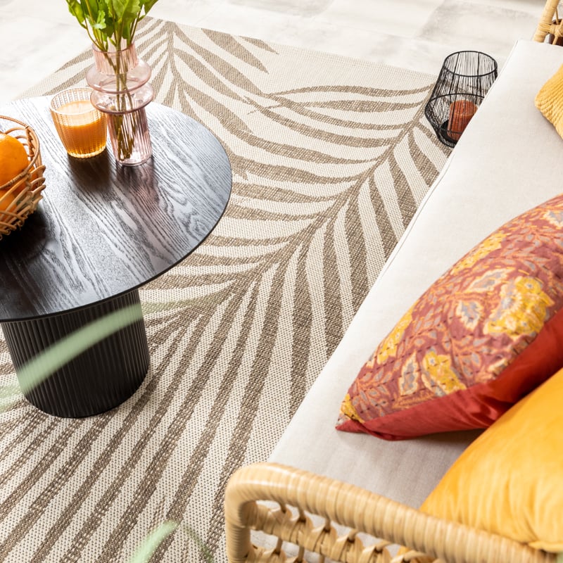 Jute Outdoor Rug - Nomad Leaves Cream