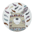 Round children's floor rug - Fleurtje Bear Yellow