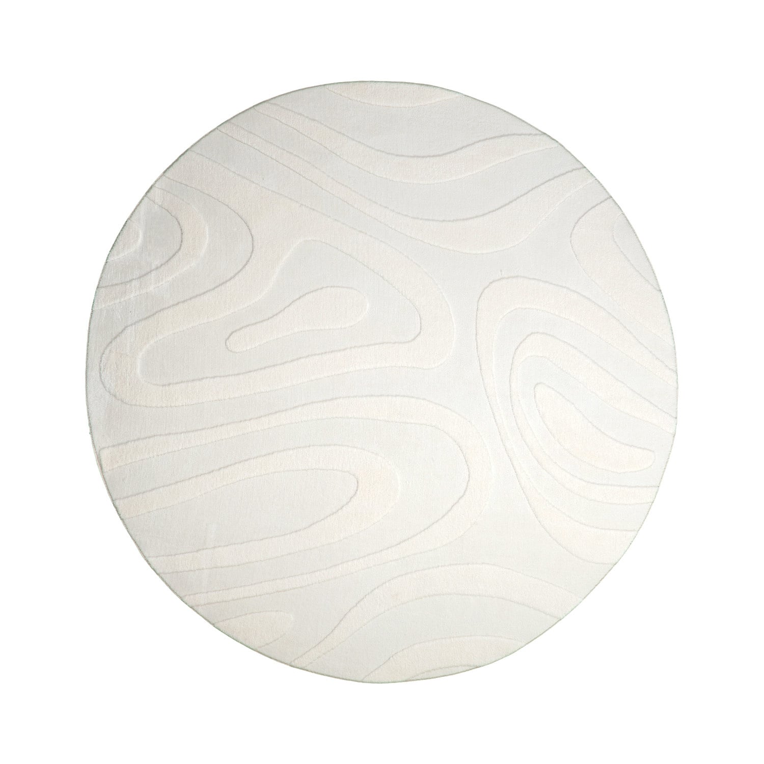 Round Scandinavian Rug - Charm Shapes White