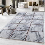 Modern floor rug - Marble Box Grey/Brown