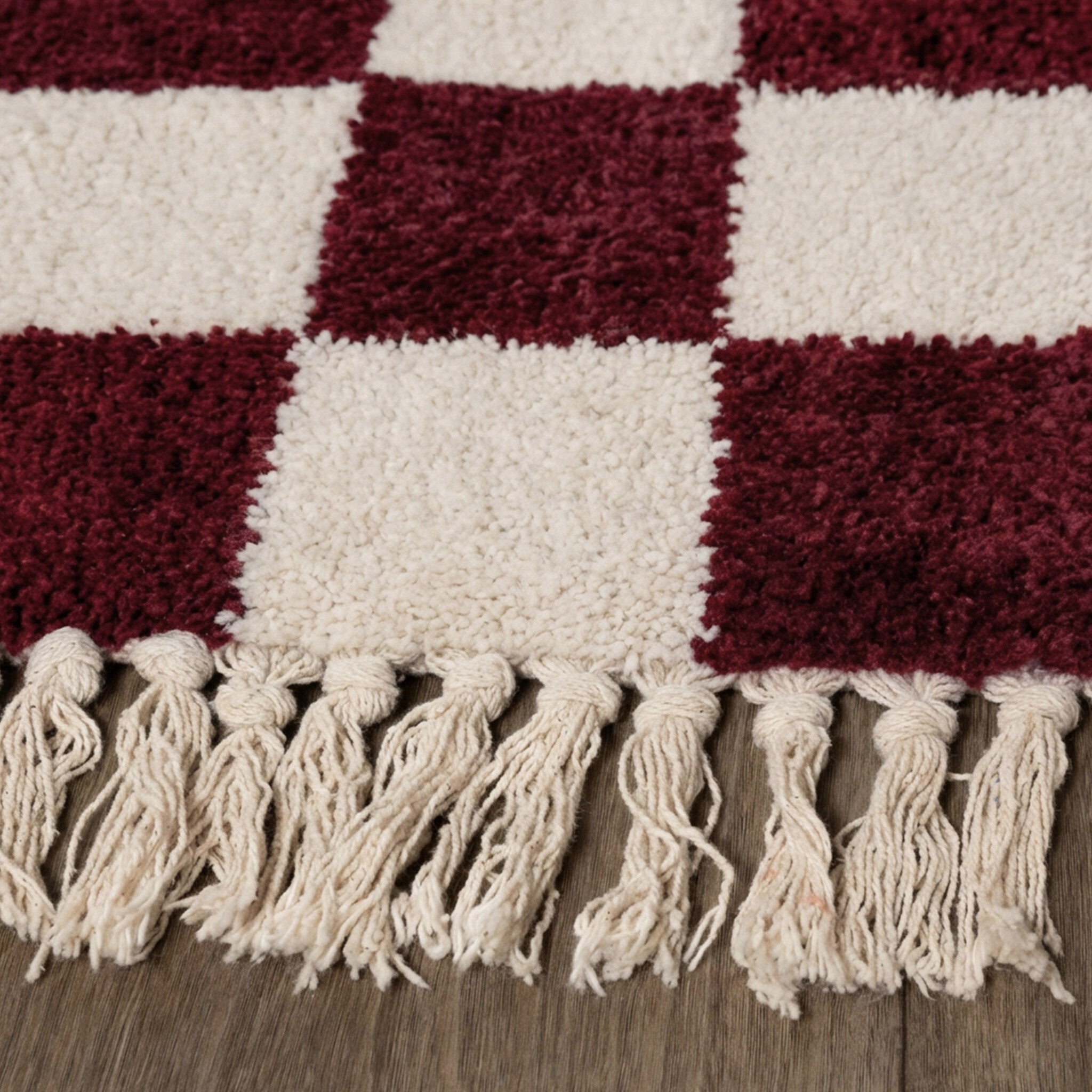 Checkerboard rug - Blox Fringe Red