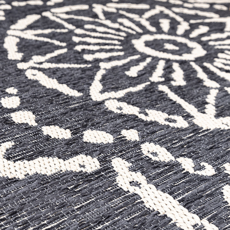 Modern Outdoor Rug - Porto Aztec Gray/Blue