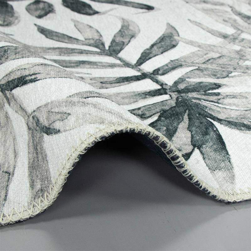 Botanical Rug - Palmier Leaves Grey